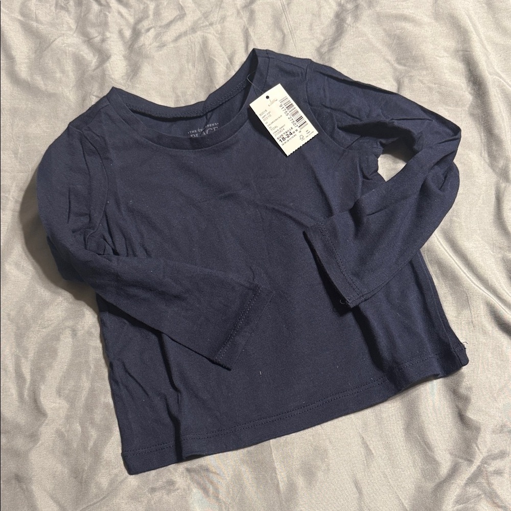 Navy Blue Kids Long Sleeve Shirt 18-24 mths
